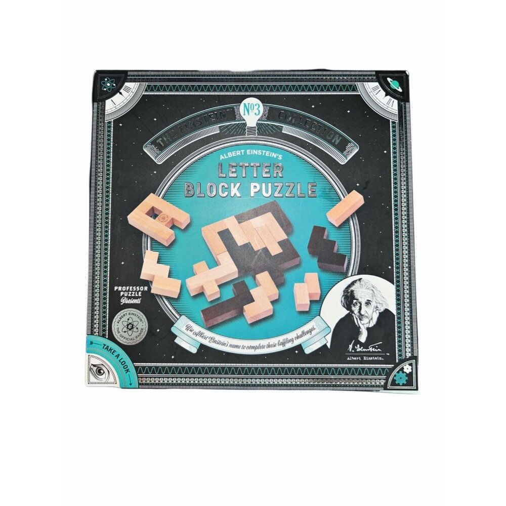 New Albert Einsteins No 3 Letter Block Wooden Puzzle Brain Teaser Activity